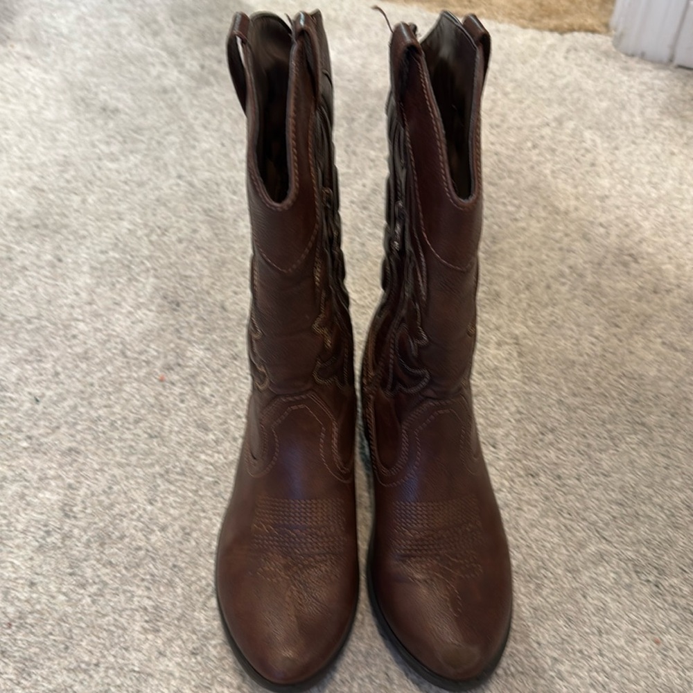 Brown cowboy boots